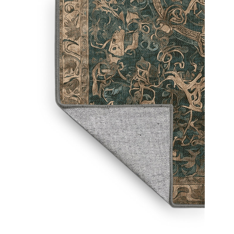 Machine Washable Brown Area Rug, Runner 2' x 5'
