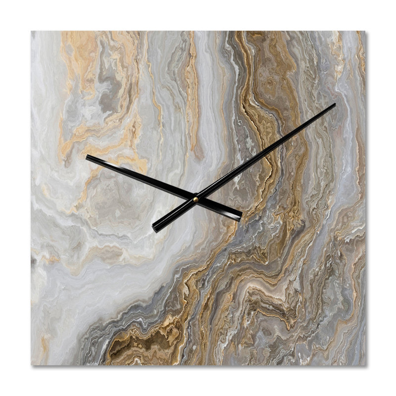 Abstract Square Metal Wall Clock, Medium