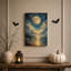 Art mural sur toile Glow Full Moon Over Golden Clouds and Ocean-288297327