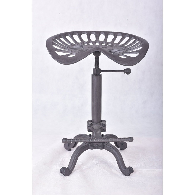 Elinna Swivel Adjustable Height Counter Stool with Metal Frame, Rust