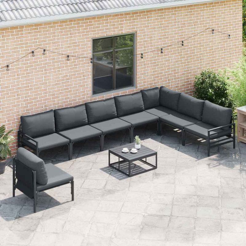 Vidaxl Garden Sofa Set 9 Pcs Anthracite Steel