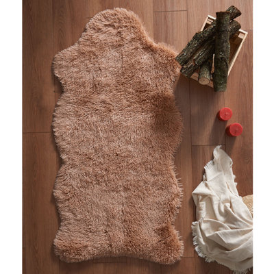 Tapis brun uni tissé à plat en acrylique Novelty Keltner