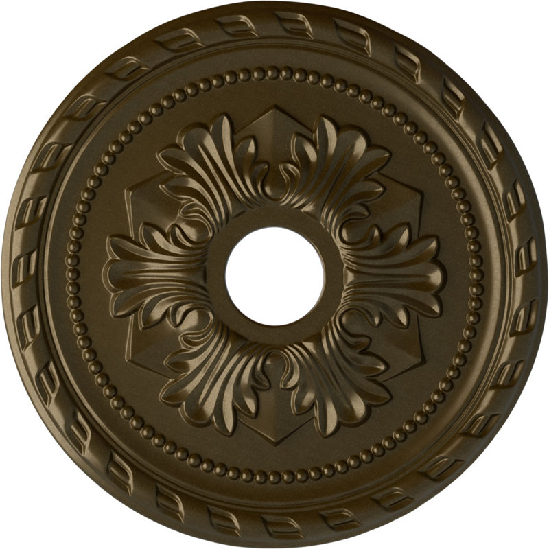 Endurathane Palmetto Ceiling Medallion, 20 7/8"OD x 3 5/8"ID x 1 5/8"P (Fits Canopies up to 5"), Brass