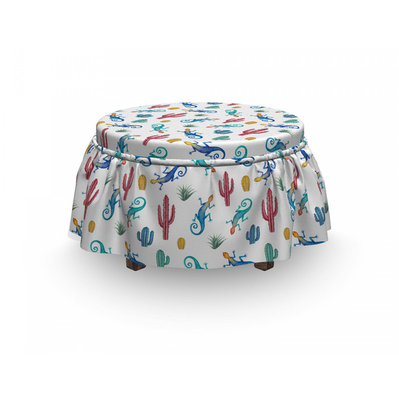 Housse pour repose-pieds cactus lizards