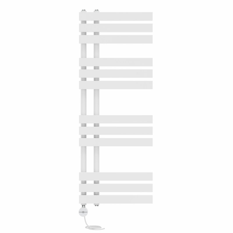 Caihla Designer Towel Rail Heated Towel Rails, White, 120cm H x 45cm W x 7.35cm D