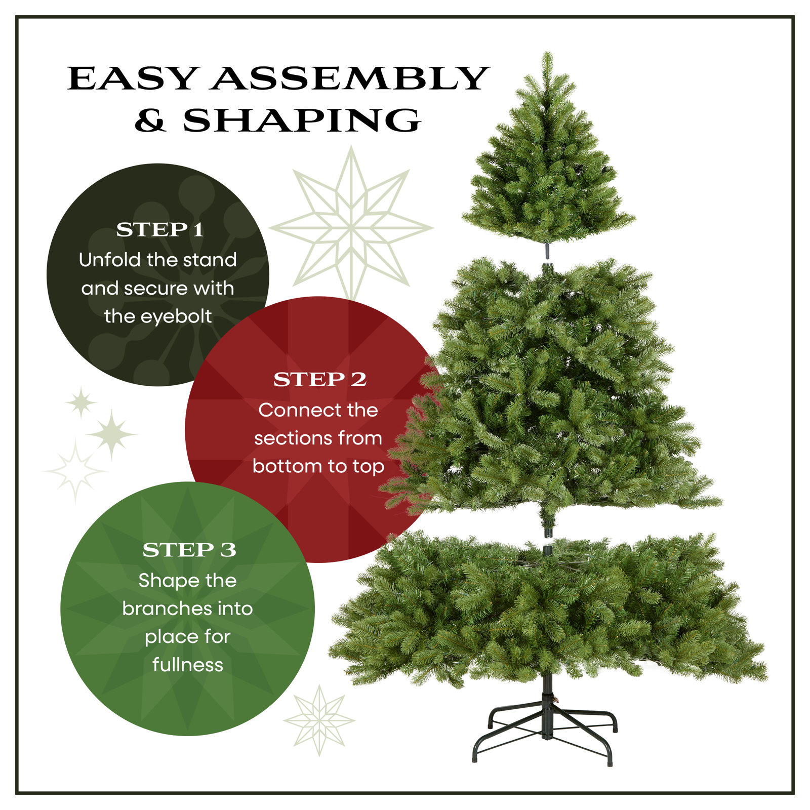 Kingswood Fir Slender Green Christmas Tree, 7.5'