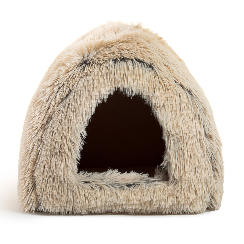 Housse de igloo pour chat poils longs, Taupe