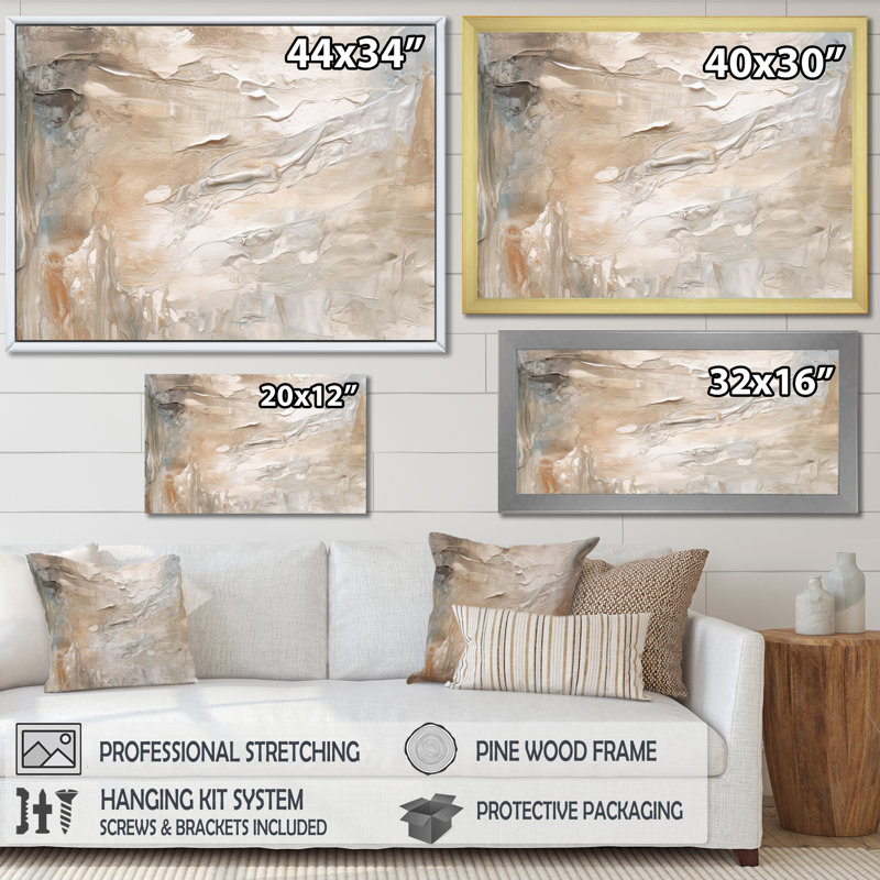 «Serene Sens sensibilité in Gentle Retro Tones I», reproduction sur toile, H 34 po x l 44 po x P 1,5 po, Cadre flottant noir