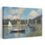 The Bridge At Argenteuil Classic Impressionist Abstract Coastal Landscape Wall Art Print by Claude Monet - Wrapped Canvas Print-547015520
