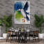 «Vibrant Puffin Flight», impression d'art contemporain coloré de paysage côtier-129708846