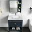Comptoir de salle de bain en quartz blanc 31 po, lavabo central encastré simple, 4 dosserets hauts, 1 trou de robinet pré-percé, chaleur et teinture, idéal pour la salle de bain supérieure