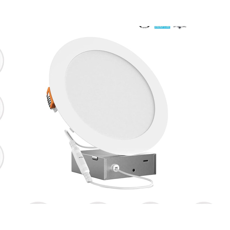 Luminaire encastré rond 6 "à DEL 12W à intensité variable avec boîte de jonction, 120V, sélectionnable