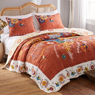 West Broadway Comforter Set Red Barrel Studio Size: Full/Queen Comforter+4 Shams+2 Throw Pillow, Color: Orange