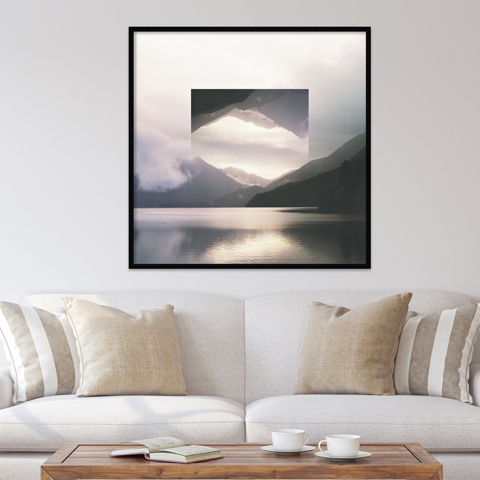 Reflected Landscape by Laura Marshall, Black, 41" H x 41" W x 1" D