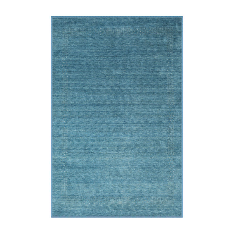 Tapis contemporain bleu, Rectangle 5 pi x 7 pi