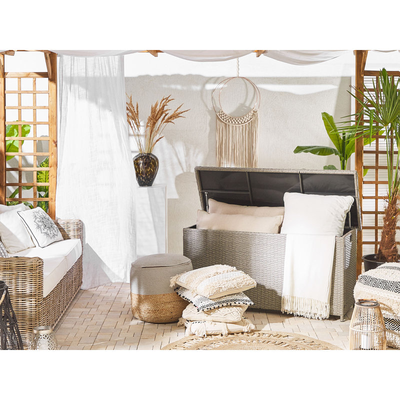 Sol 27 Outdoor Wicker Storage Tub & Tote, Beige