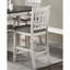 Chaise à hauteur de comptoir antique 2 pièces - Assise rembourrée brune pour manger régulier