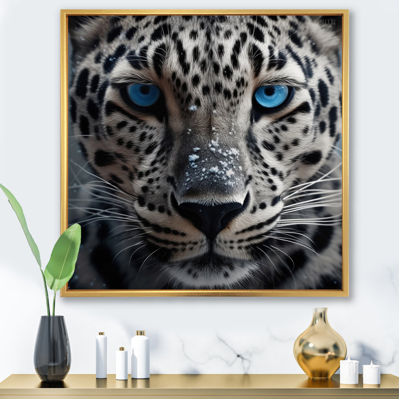 Jaguar's Gaze I sur toile, H 16 po x l 16 po x P 1 po, Cadre flottant doré