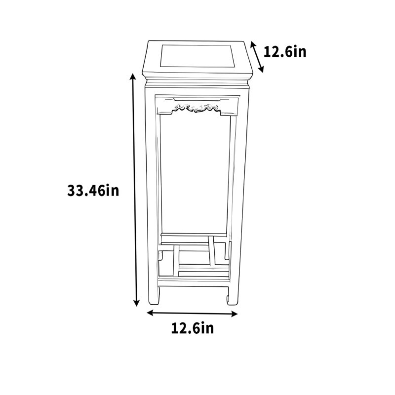 Jardinière séquoia en bois massif multifonctionnel, H 33,46 po x l 12,6 po x P 12,6 po