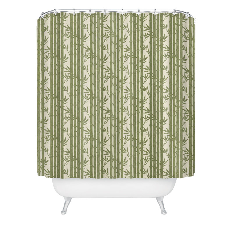 Rideau de douche Ninola Design, Motif floral vert