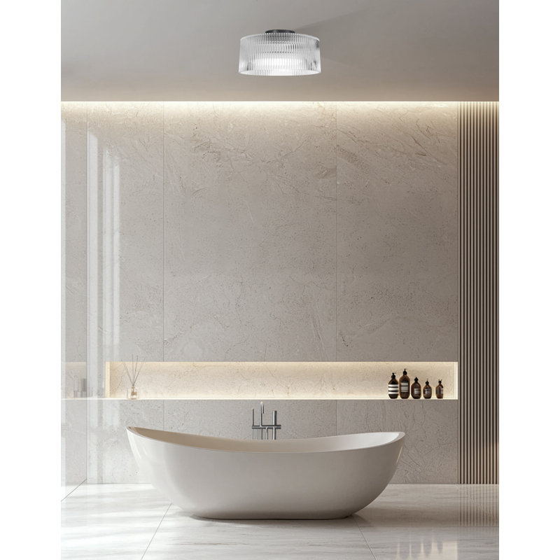 Neamiah 1 Light 11.75" Dia.Flush Mount, Matte Black
