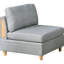 Gris délicat - 5 pièces, tissu orné, bois fabriqué 5 pièces en gris, enveloppé, fabriqué
