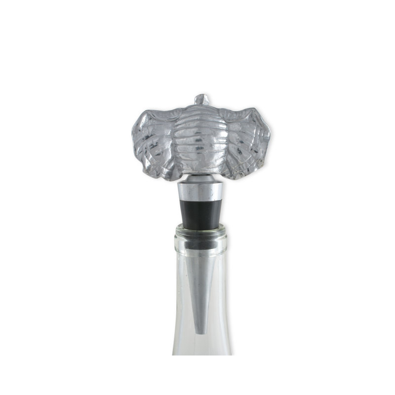 Arthur Court Elephant Aluminum Wine Bottle Stopper