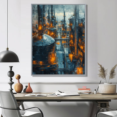 Décoration murale Crude Oil Refinery At Night II - Factories