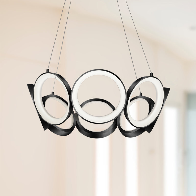 Lustre à DEL 8 lumières Oros, Noir