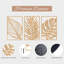 Boho Metal Leaf Wall Art Decor, Rustic Palm Leaf 3 Pcs 43 x 28 cm for Bedroom-441778427