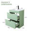 Meuble-lavabo simple 24 po vert olive avec plateau en céramique