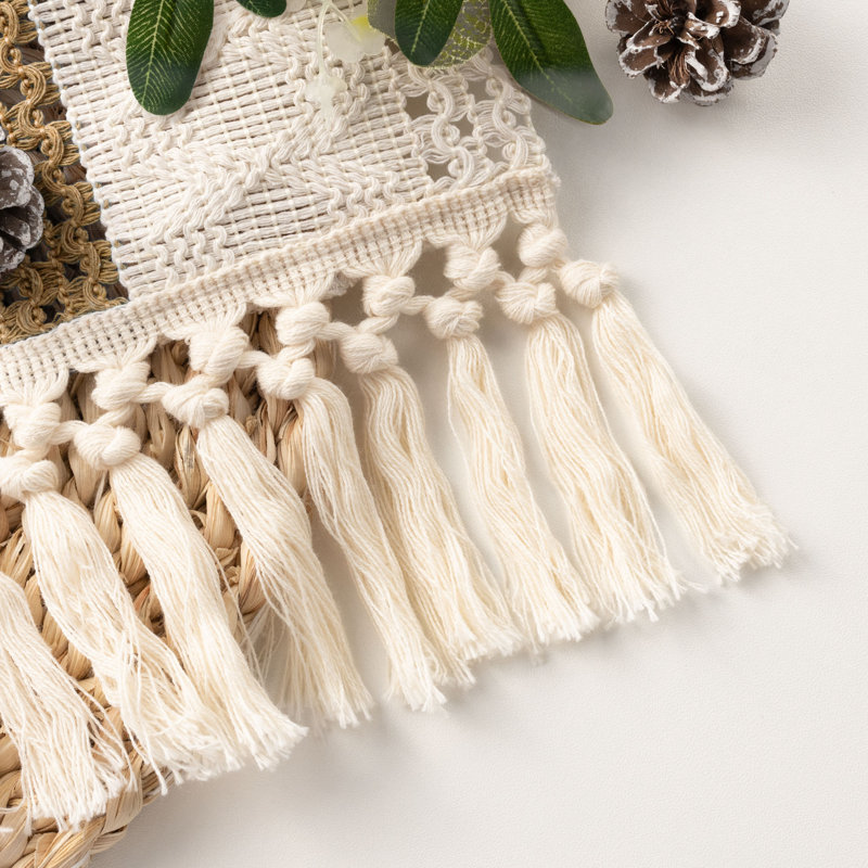 Chemin de table Boho Macrame, Brun, L 72 po x l 12 po