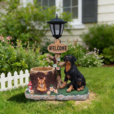 Statue jardinière Rottweiler