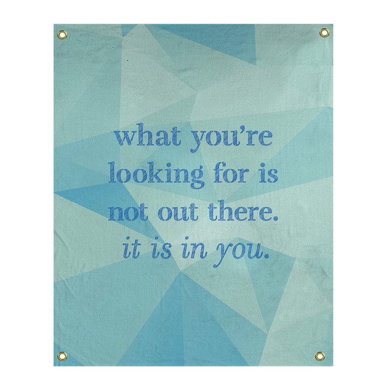 Tapisserie quote-pierre en faux-faux-citation en polyester, H 36 po x l 26 po, Bleu zircon