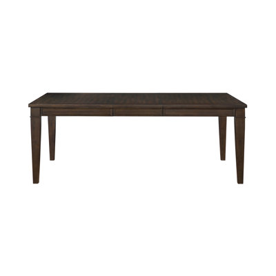 Dark Brown Extendable Rectangular Dining Table with Separate Leaf - Seats 6 - Oak Veneer and Engineered Wood