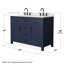 Beckett 48" Freestanding Double Bathroom Vanity with Quartz Top-1170262775-1170262778-1170262779