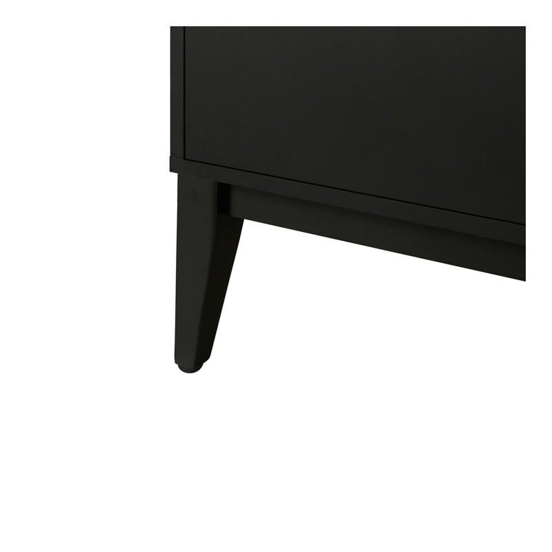 Armoire de rangement Buffet avec 4 portes pour le couloir, le vestibule, le salon et la tablette réglable, Noir