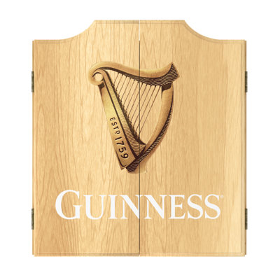 Guinness Harp Indoor Cork Dartboard And Cabinet Set