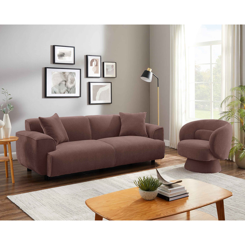 Modern Wallas Sofa Set, Rayon/Viscose, Lavender
