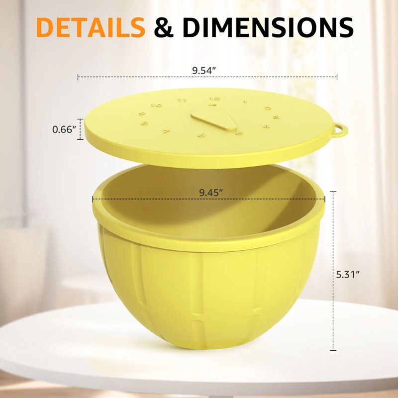 Lot de 3 doublures de bol en silicone avec couvercles pour robots pâtissiers KitchenAid à tête inclinable de 4,5 à 5 pintes par GVODE