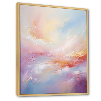 Hurman abstrait rose et bleu nuages - reproduction sur toile