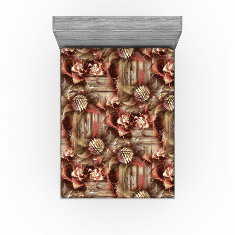 Drap-housse rustique Ambesonne, Drap-housse de taille très grand, Séquoia pâle, ombre / abstrait