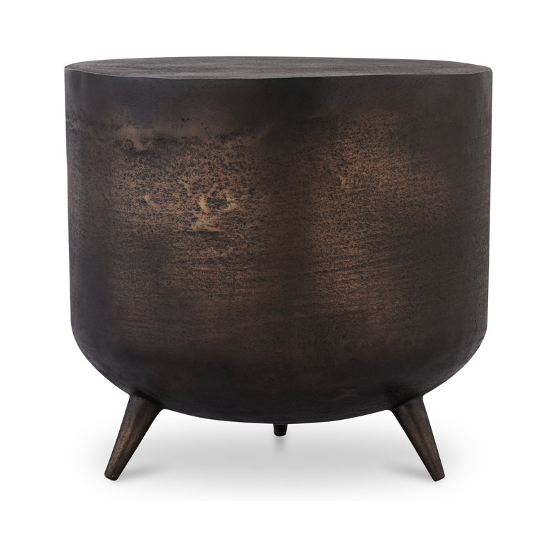 Claes 3 Legs End Table,  Bronze