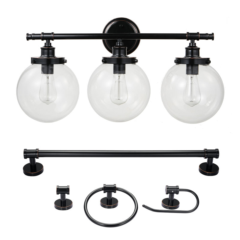 Ensemble de 5 lumières de salle de bain Grammer bronze huilé à intensité variable