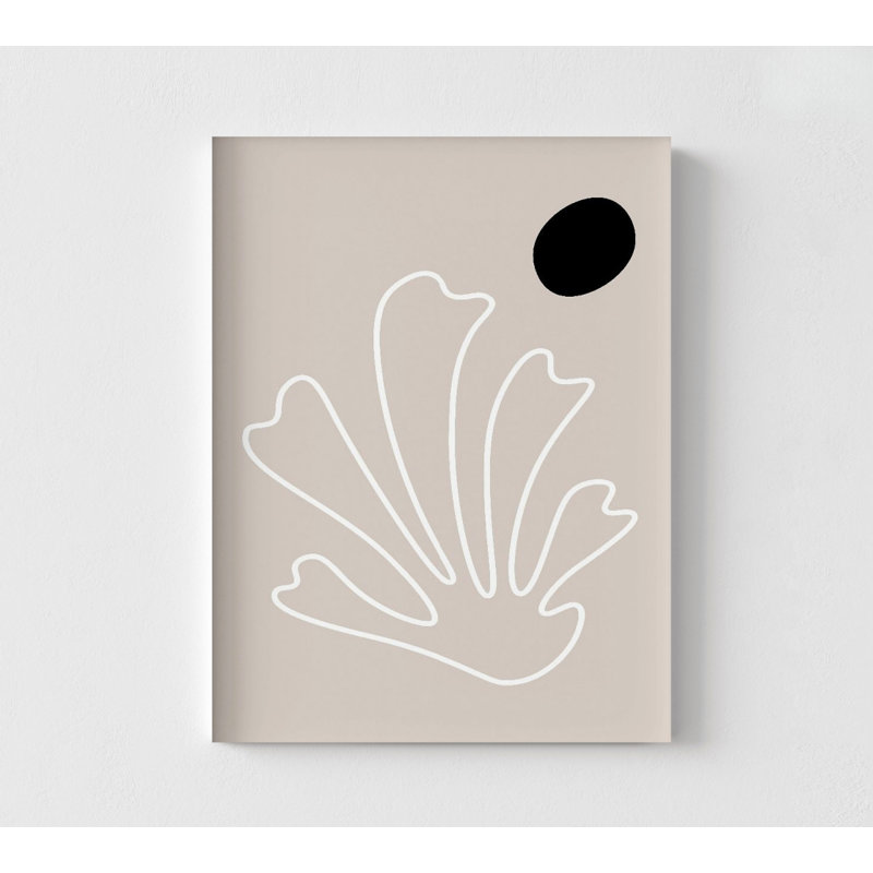 «The Leaf 2» par Design Fabrikken, dessin d'art corail minimaliste, idée de remodelage de bureau neutre beige, cadeau d'artiste