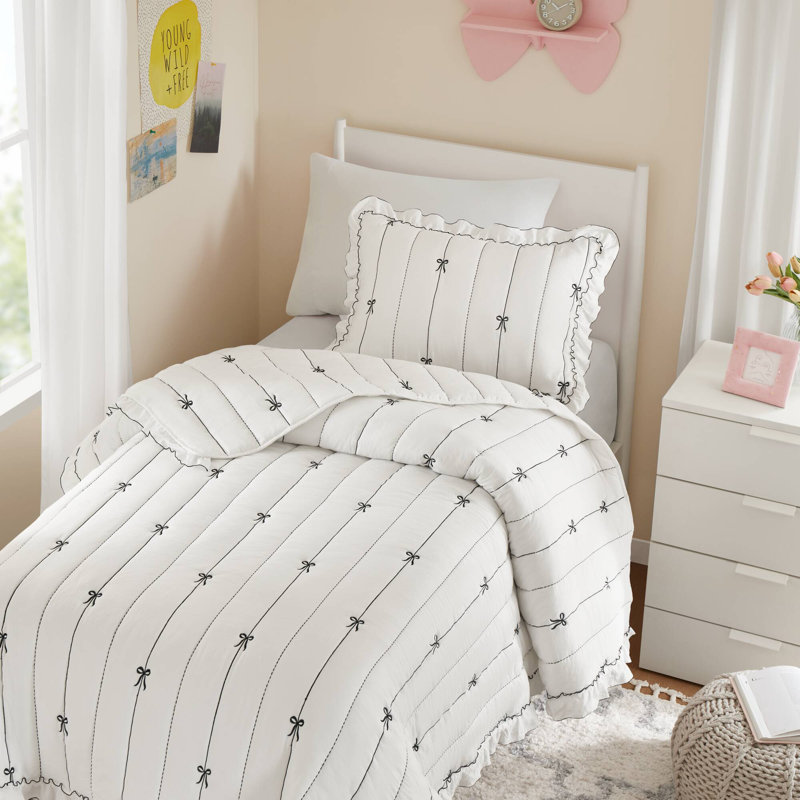 Ensemble de literie en microfibre Youthful, conception d'arc ludique pour les chambres confortables