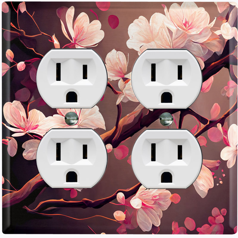 Copper Rust Patina Teal Print 2 - Gang Duplex Outlet Standard Wall Plate