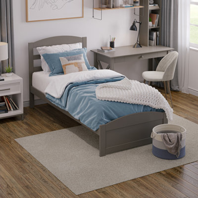 Elliana Solid Wood Platform Bed with Footboard & Built-in Charging Station
