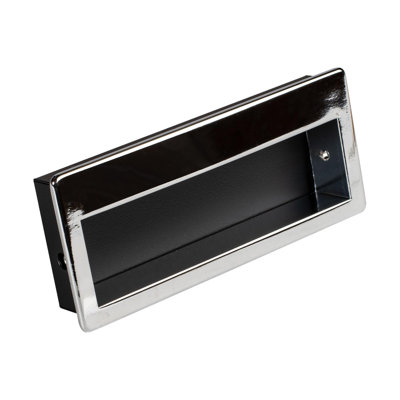 Outwater 25 Pack Polished Chrome Recessed Pulls With Black Interior – Sleek Steel Construction, 3.39" Length