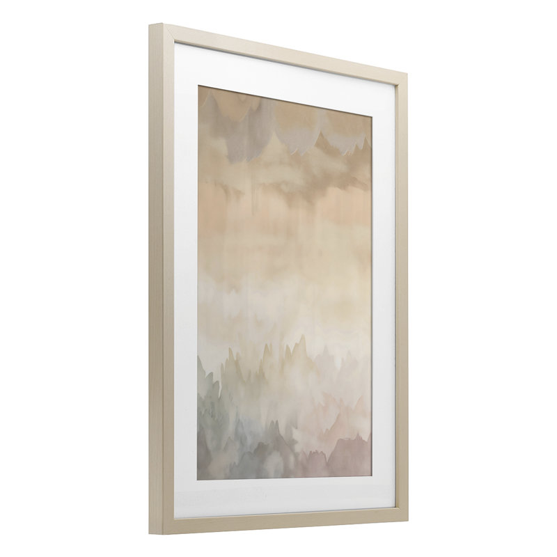 «Calm & Soft Colors», reproduction abstraite encadrée sous verre, design by Creative Studio, Cadre de récolte en pin